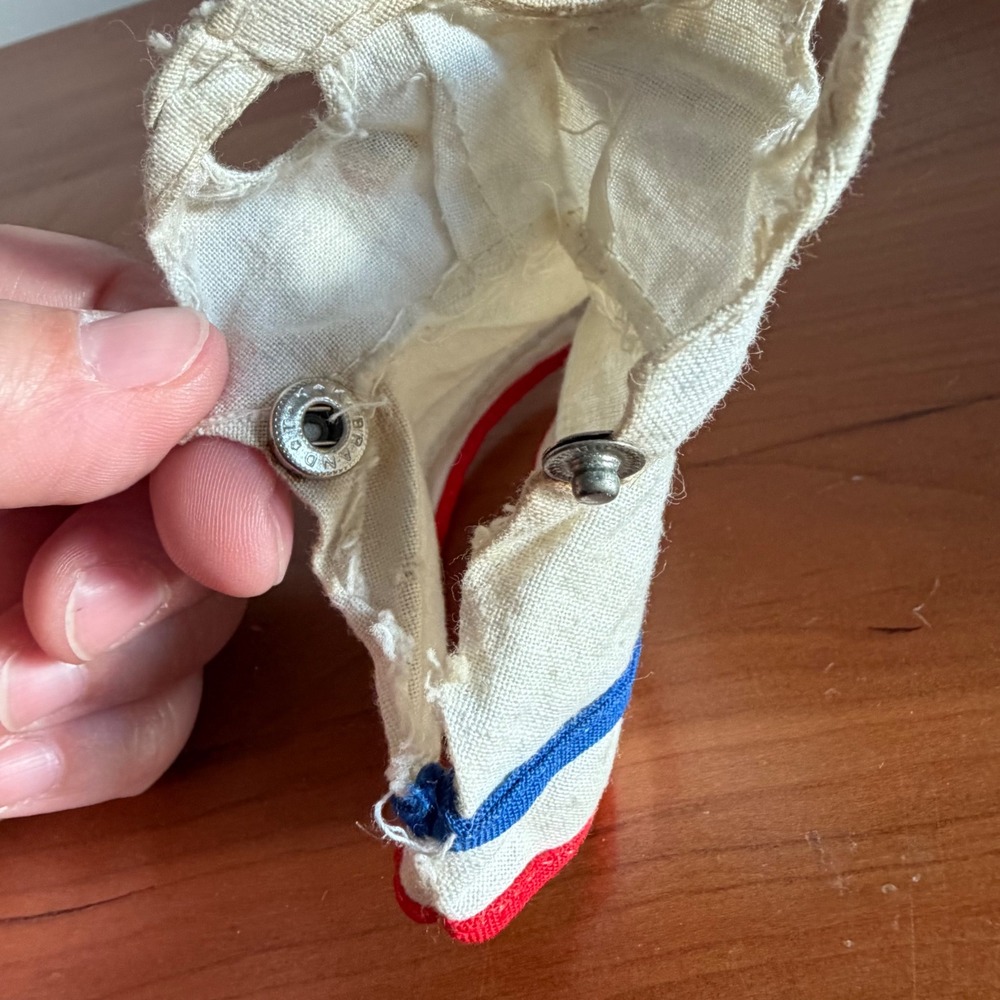 Vintage 1977 Uneeda Donna Doll Tennis Dress White Red Blue Trim Barbie Racquets - Picture 7 of 9